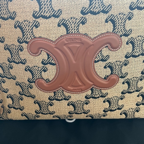 CELINE large Cabas Thais Textile with Triomphe Color Camel - Picture 11 of 12